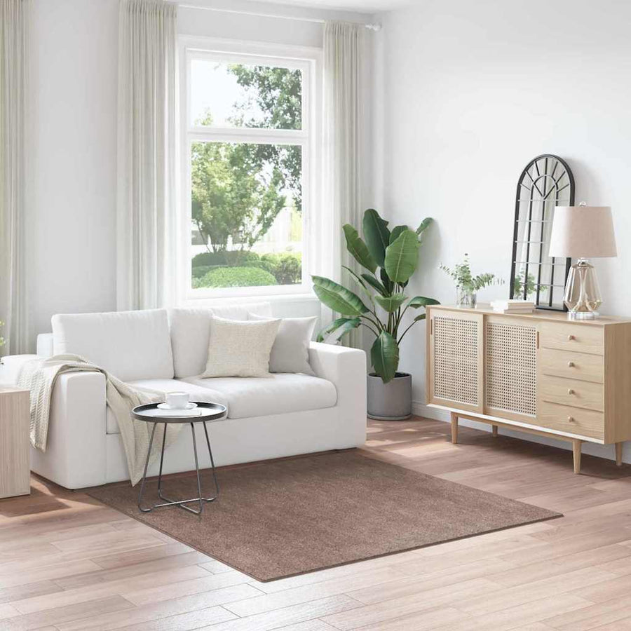Antislip Shaggy Tapijt Bruin 160 x 160 cm PP