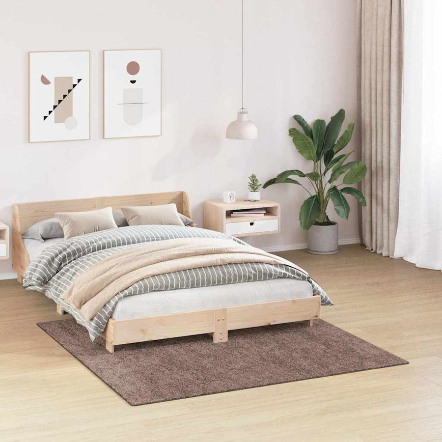 Antislip Shaggy Tapijt Bruin 160 x 160 cm PP
