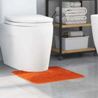 Non-Slip Bath Mat with Toilet Cut Out Orange 50 x 50 cm PP