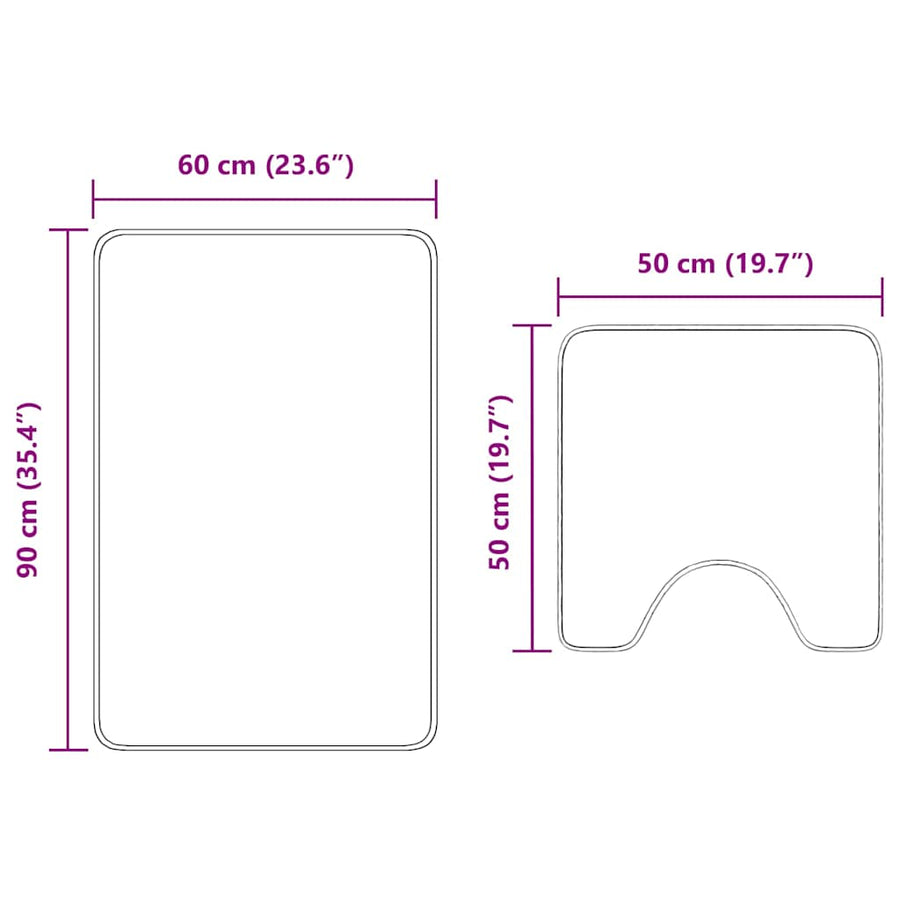 Antislip Badmat Set 2 pcs Crème PP