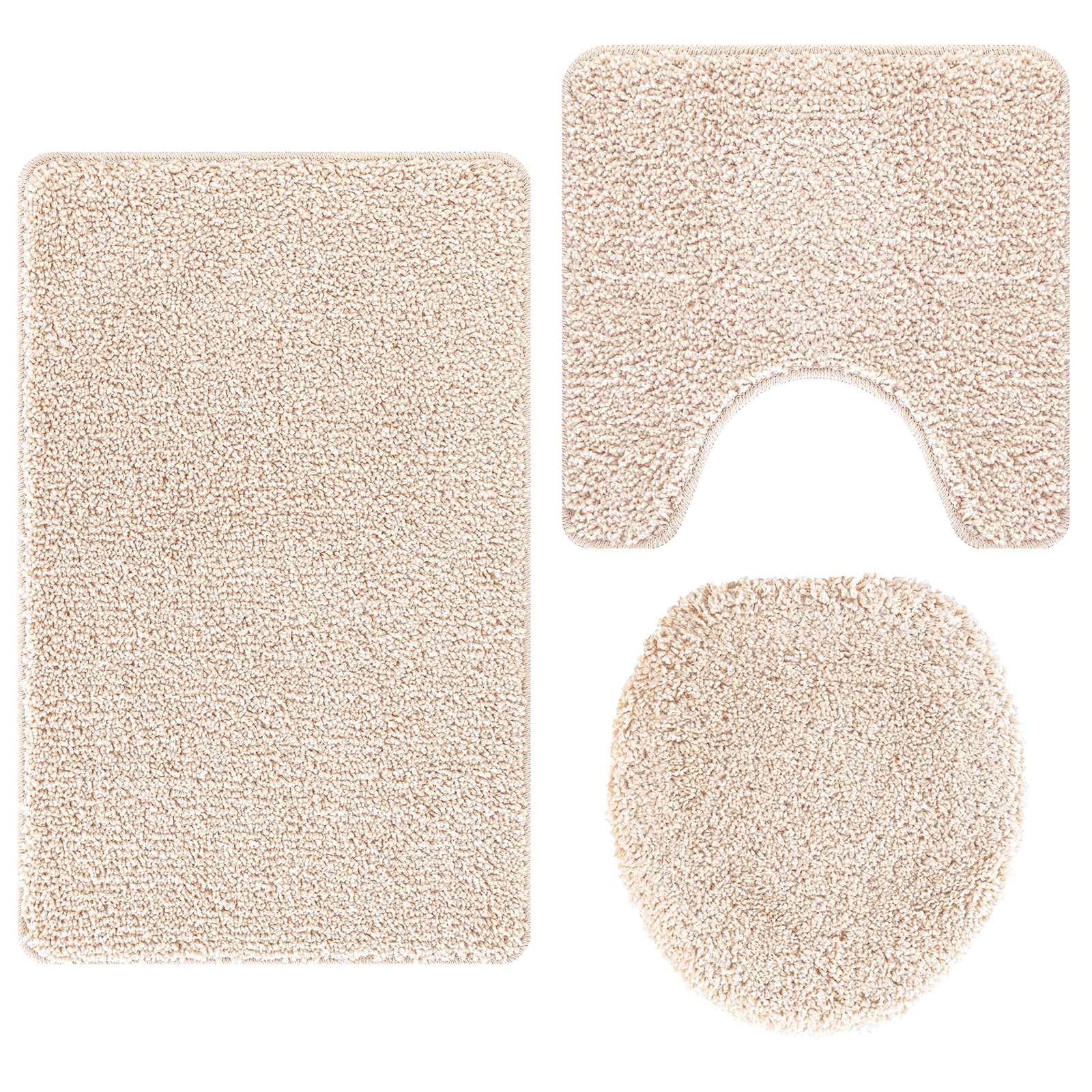 Antislip Badmat Set 3 pcs Crème PP