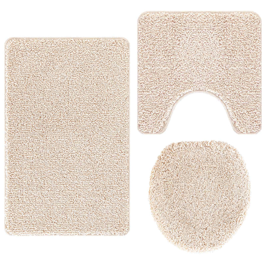 Antislip Badmat Set 3 pcs Crème PP