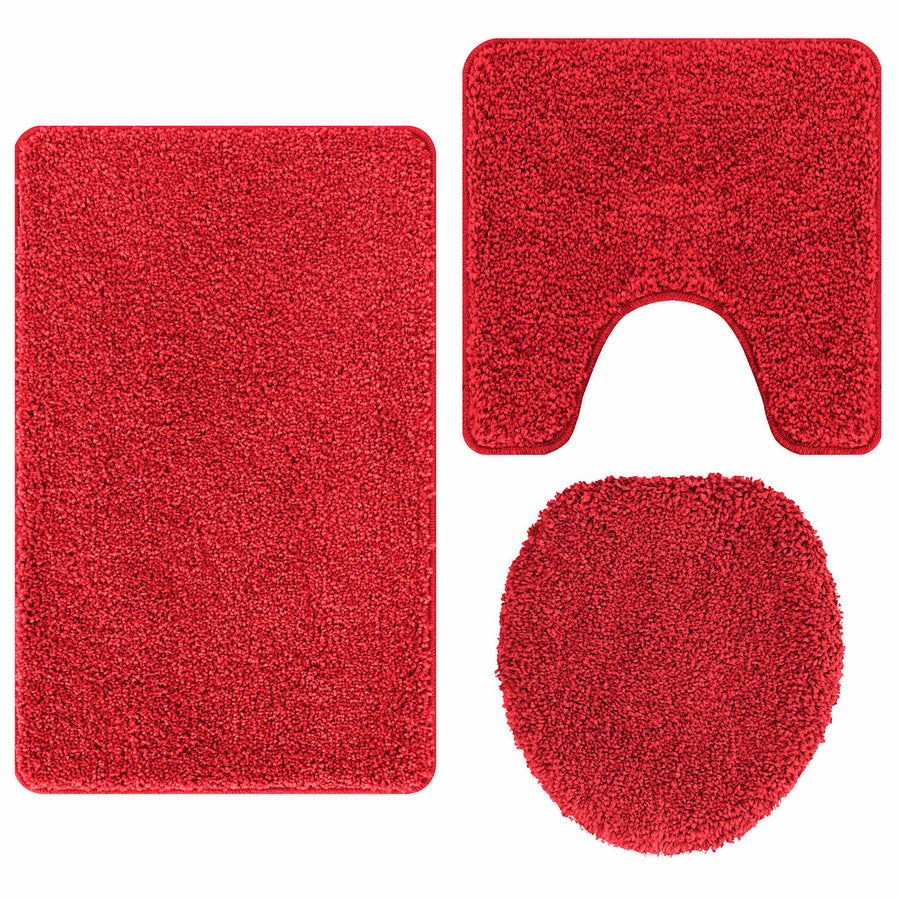 Antislip Badmat Set 3 pcs Rood PP