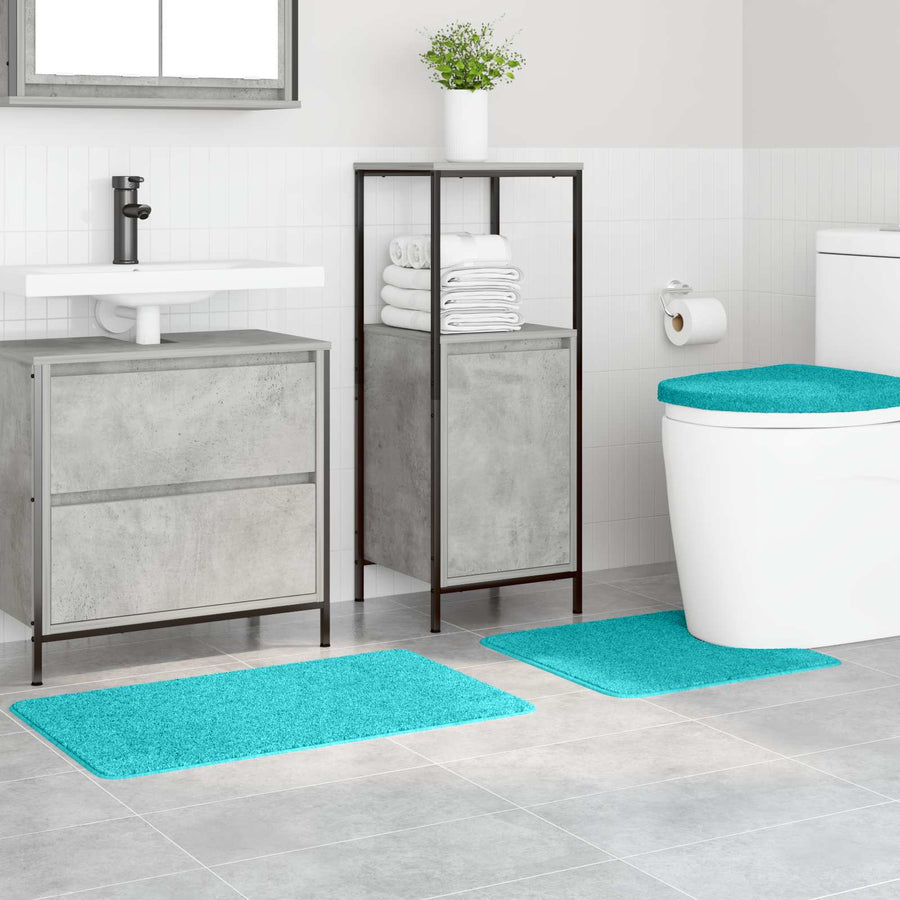 Antislip Badmat Set 3 pcs Turquoise PP