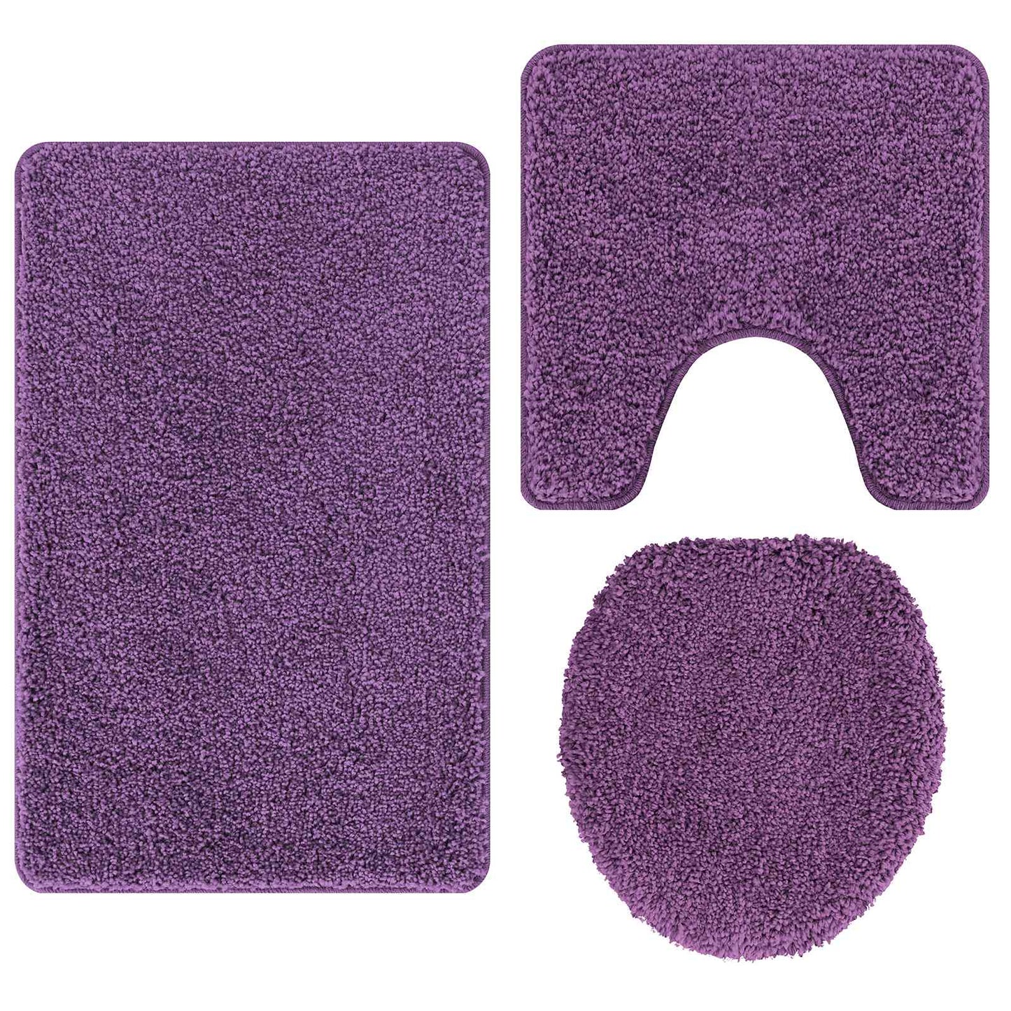 Antislip Badmat Set 3 pcs Paars PP