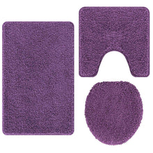 Antislip Badmat Set 3 pcs Paars PP