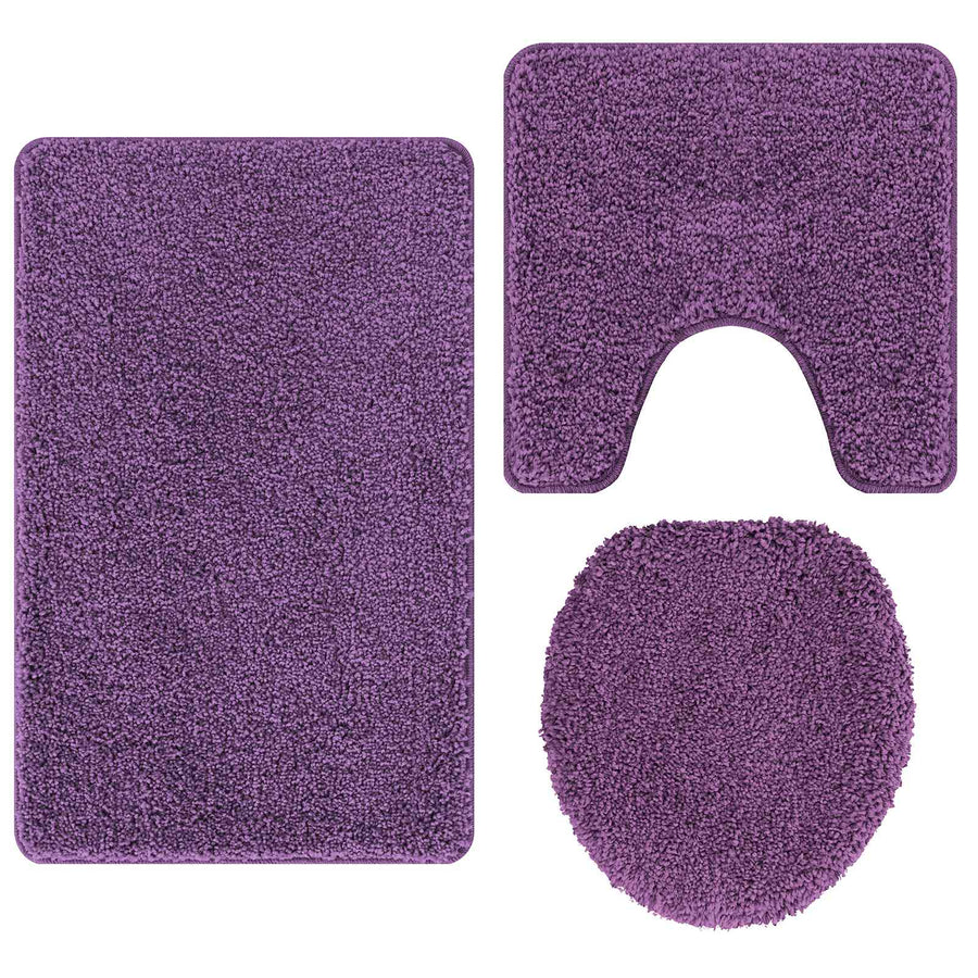 Antislip Badmat Set 3 pcs Paars PP