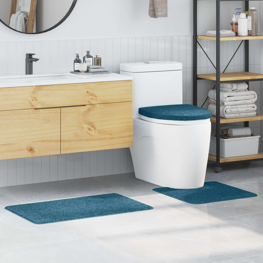 Antislip Badmat Set 3 pcs Blauw PP