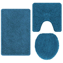 Antislip Badmat Set 3 pcs Blauw PP