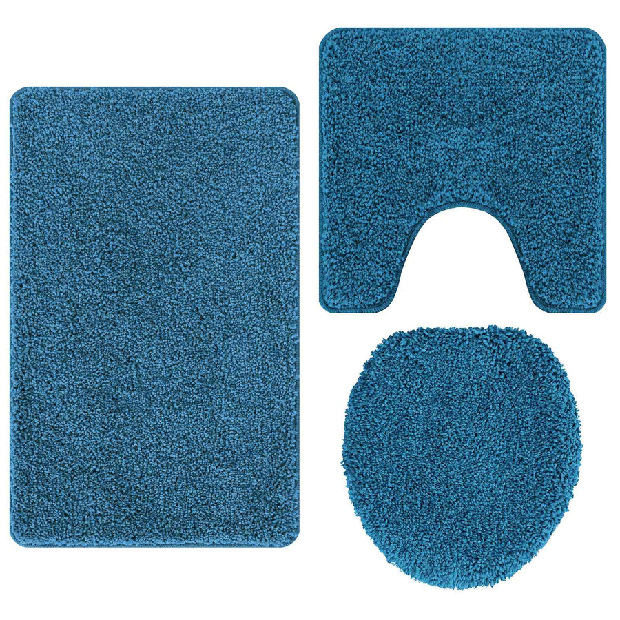 Antislip Badmat Set 3 pcs Blauw PP
