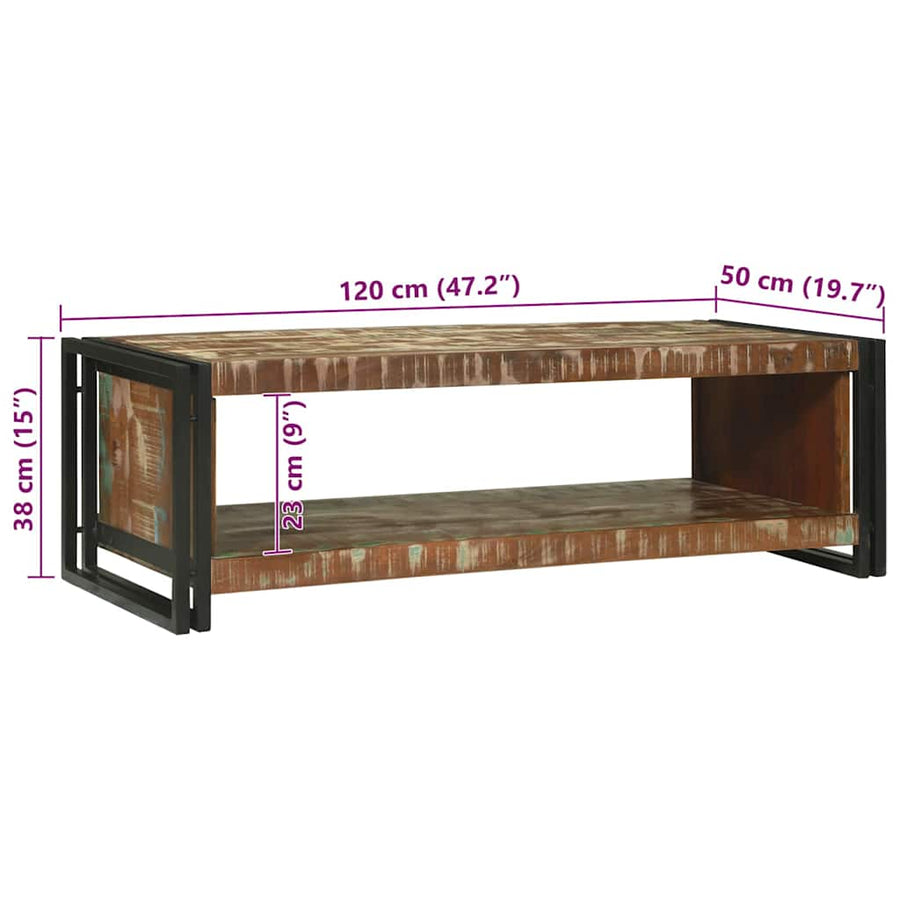 Salontafel Bruin 120 x 50 x 38 cm massief gerecycled hout