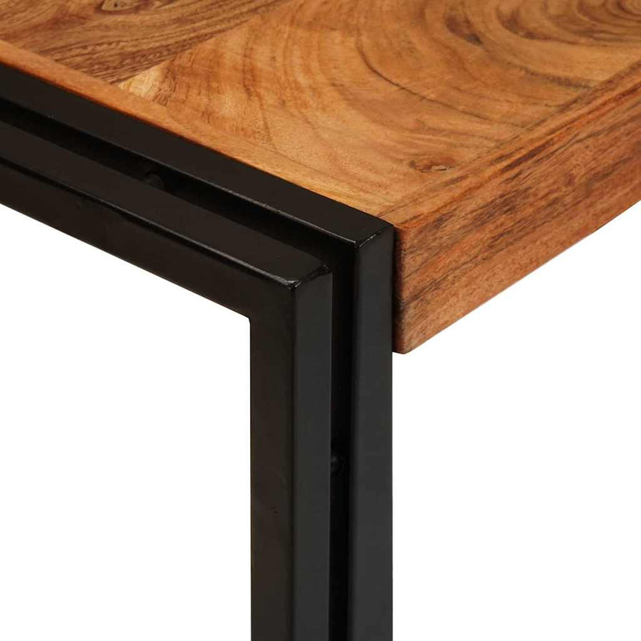 Eindtafels 3 pcs Bruin en zwart Massief acaciahout