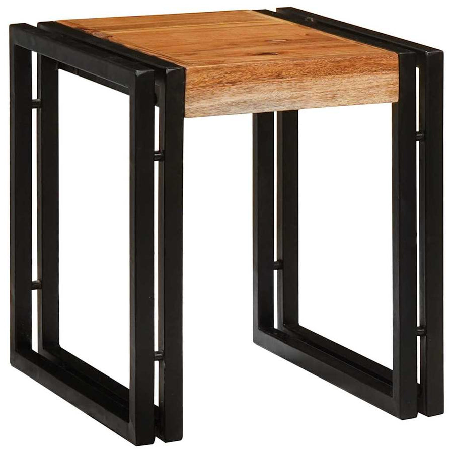 Eindtafels 3 pcs Bruin en zwart Massief acaciahout
