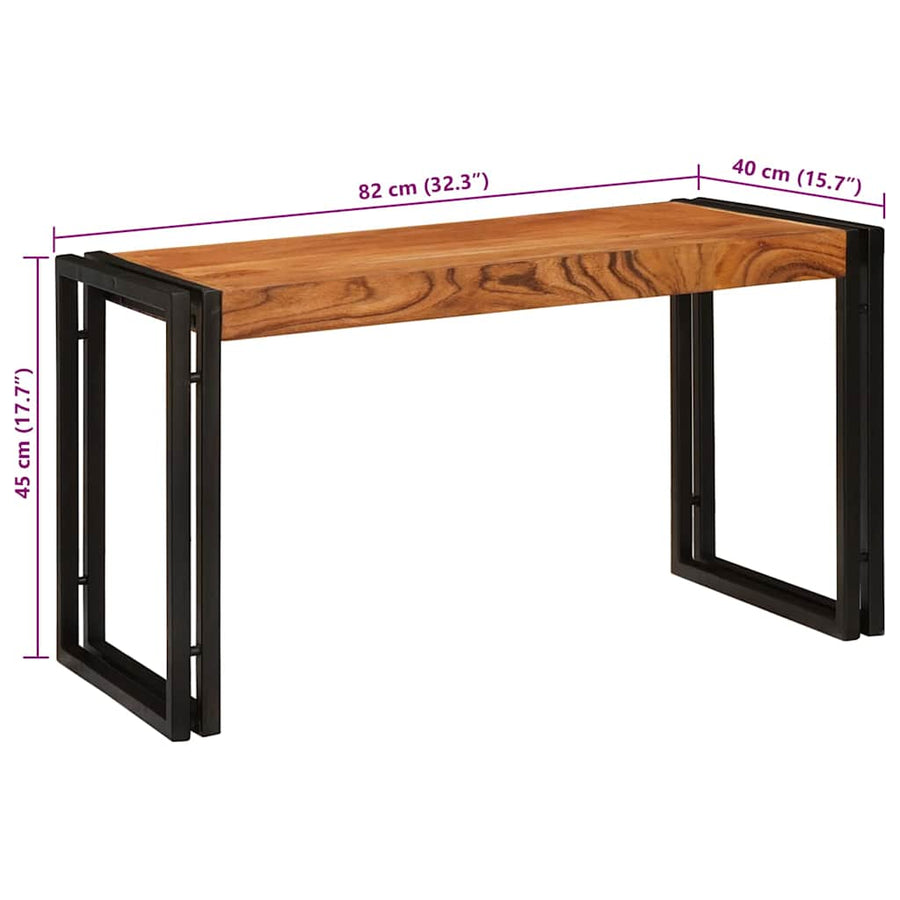 Eindtafels 3 pcs Bruin en zwart Massief acaciahout