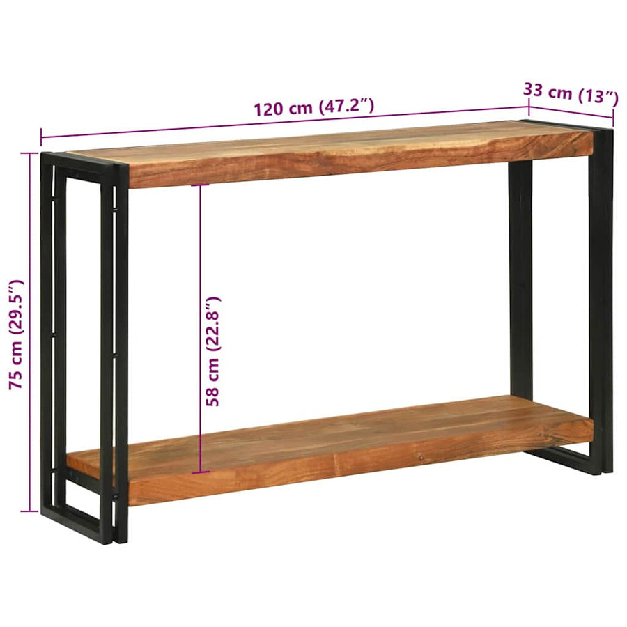 Wandtafels met plank Bruin 120 x 33 x 75 cm Massief acaciahout