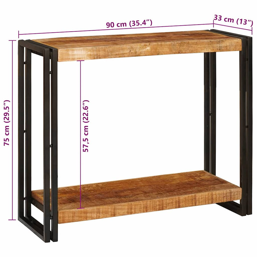 Wandtafels Bruin 90 x 33 x 75 cm Massief ruw mangohout