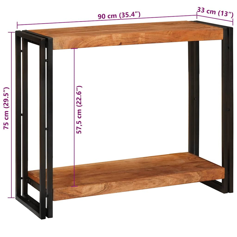 Wandtafels met plank Bruin 90 x 33 x 75 cm Massief acaciahout