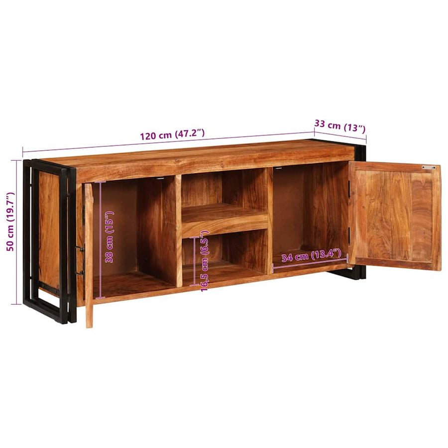 TV-kast Bruin 120 x 30 x 50 cm Massief acaciahout