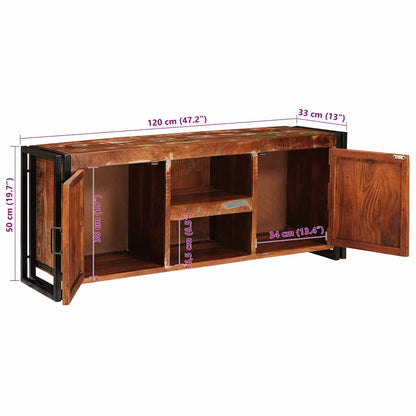 TV-kast Multikleur 120 x 30 x 50 cm massief gerecycled hout