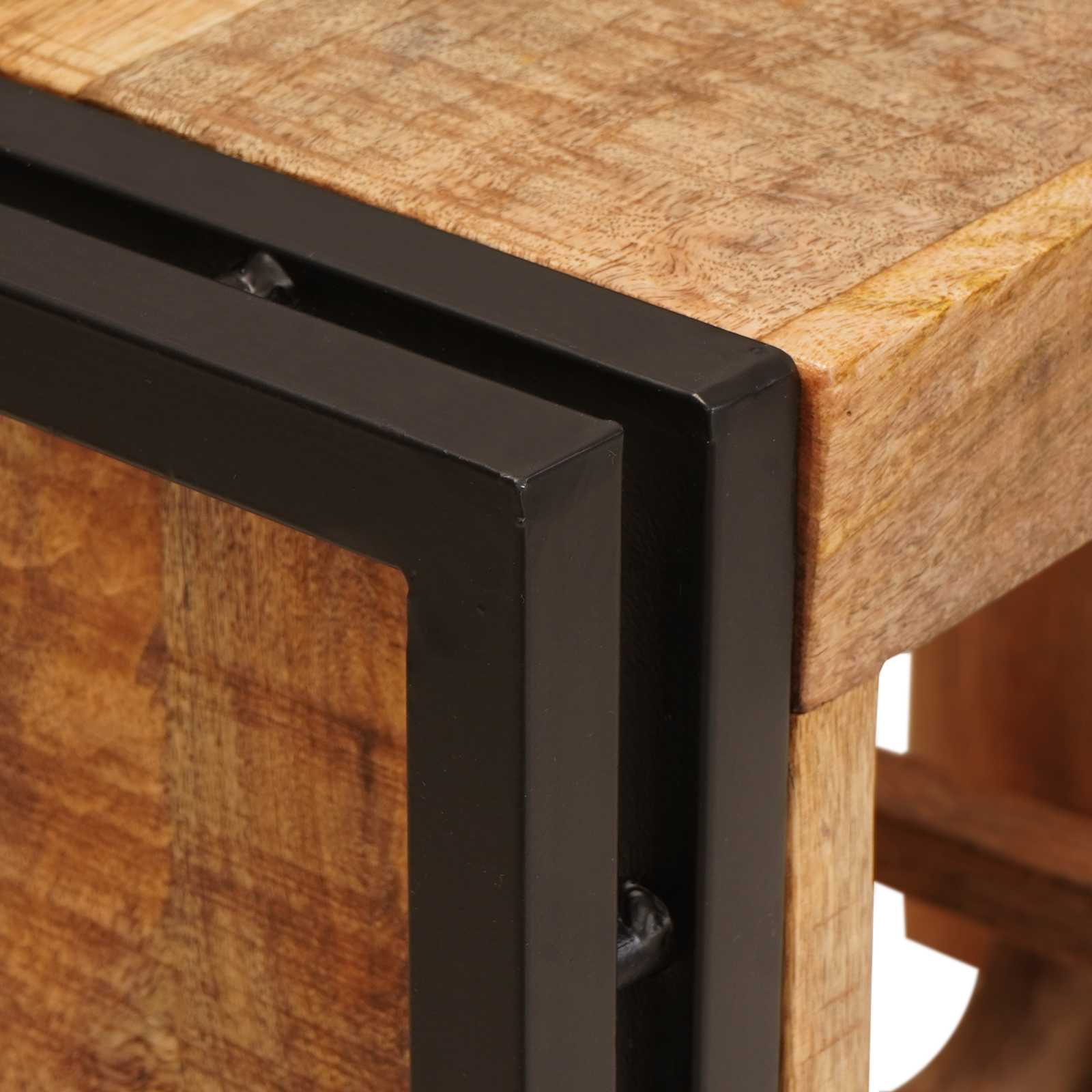 Wijnrek Bruin 100 x 45 x 33 cm Massief Ruw Mango Hout