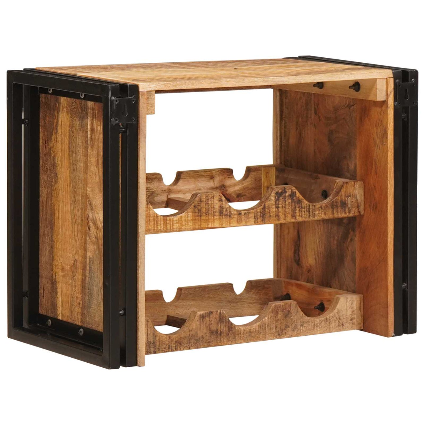 Wijnrek Bruin 100 x 45 x 33 cm Massief Ruw Mango Hout