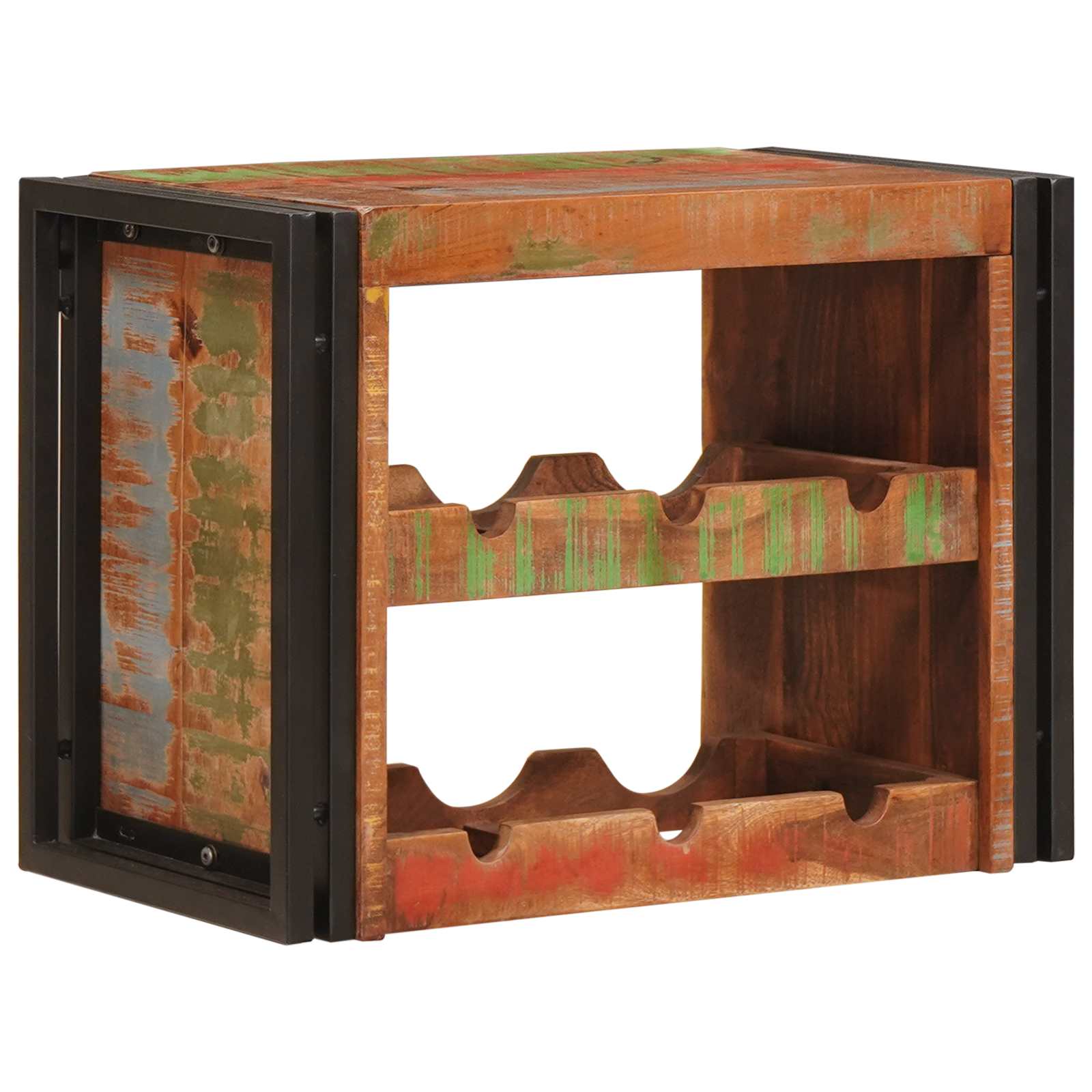 Wijnrek Bruin 100 x 45 x 33 cm Massief gerecycled hout