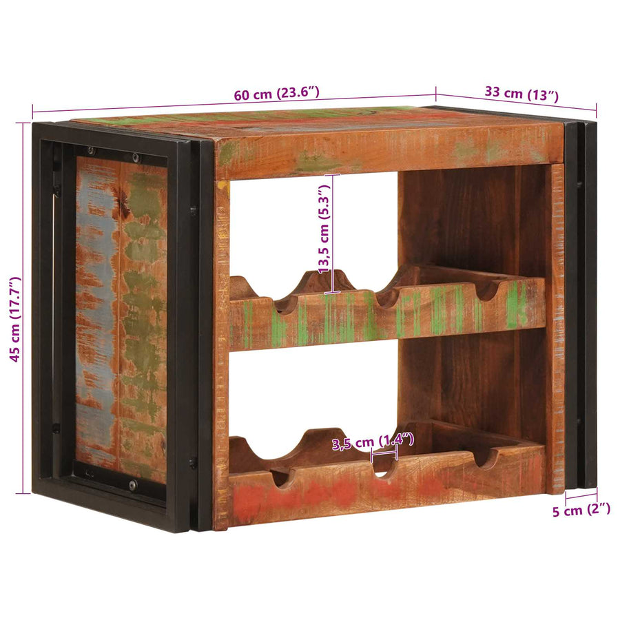 Wijnrek Bruin 100 x 45 x 33 cm Massief gerecycled hout