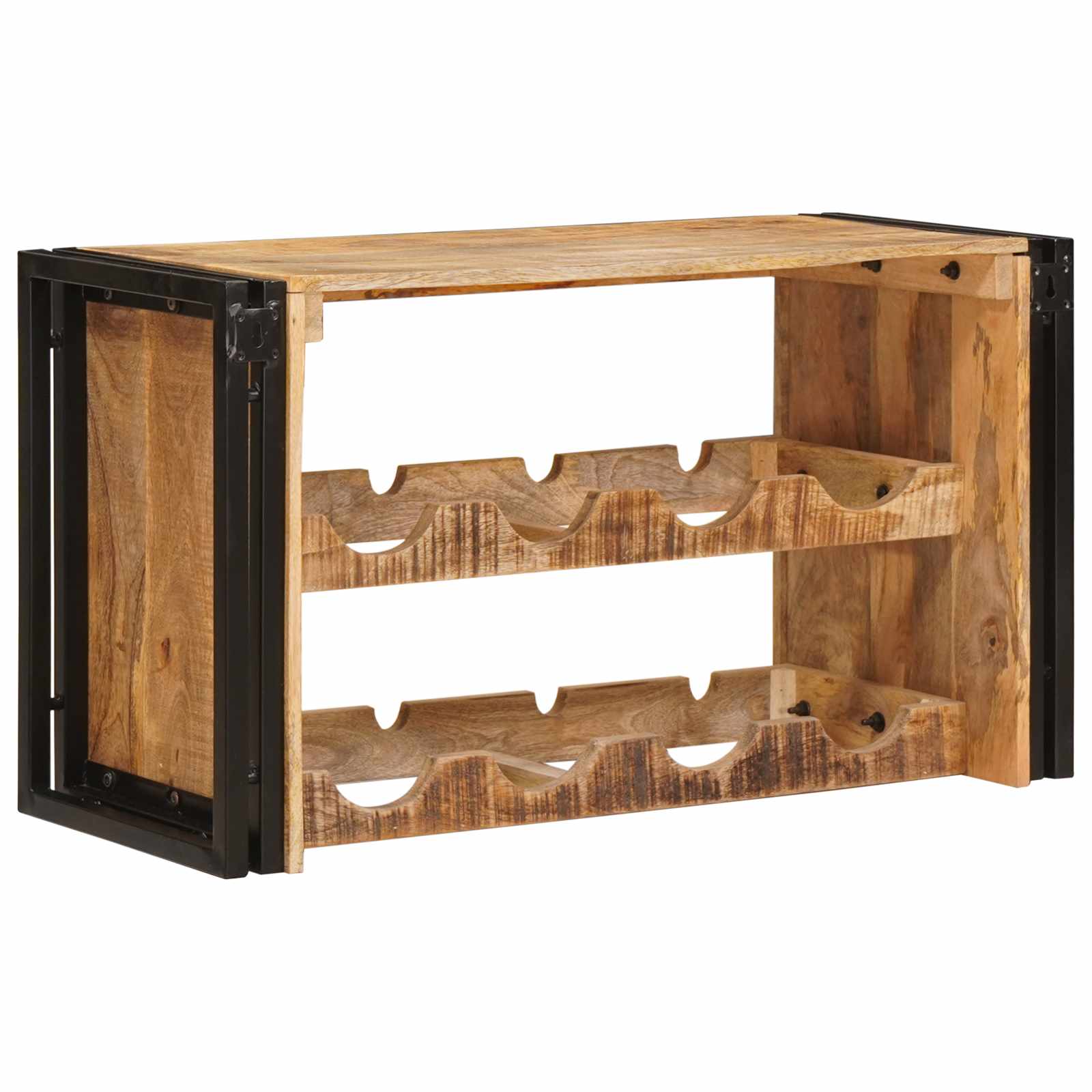 Wijnrek Bruin 100 x 45 x 33 cm Massief Ruw Mango Hout