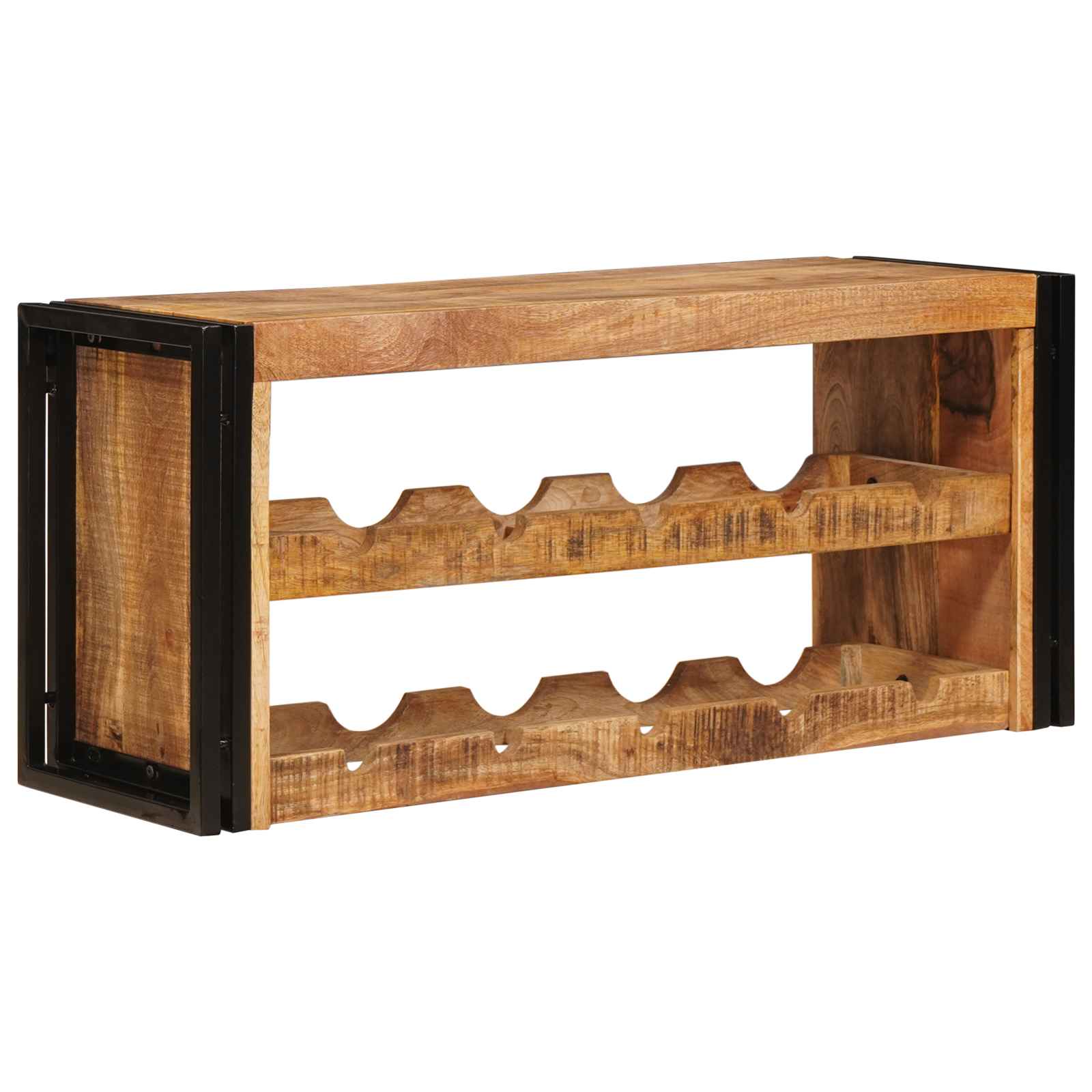Wijnrek Bruin 100 x 45 x 33 cm Massief Ruw Mango Hout