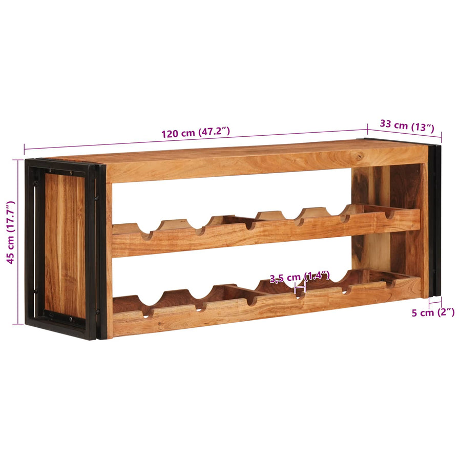 Wijnrek Bruin 100 x 45 x 33 cm Massief Acaciahout