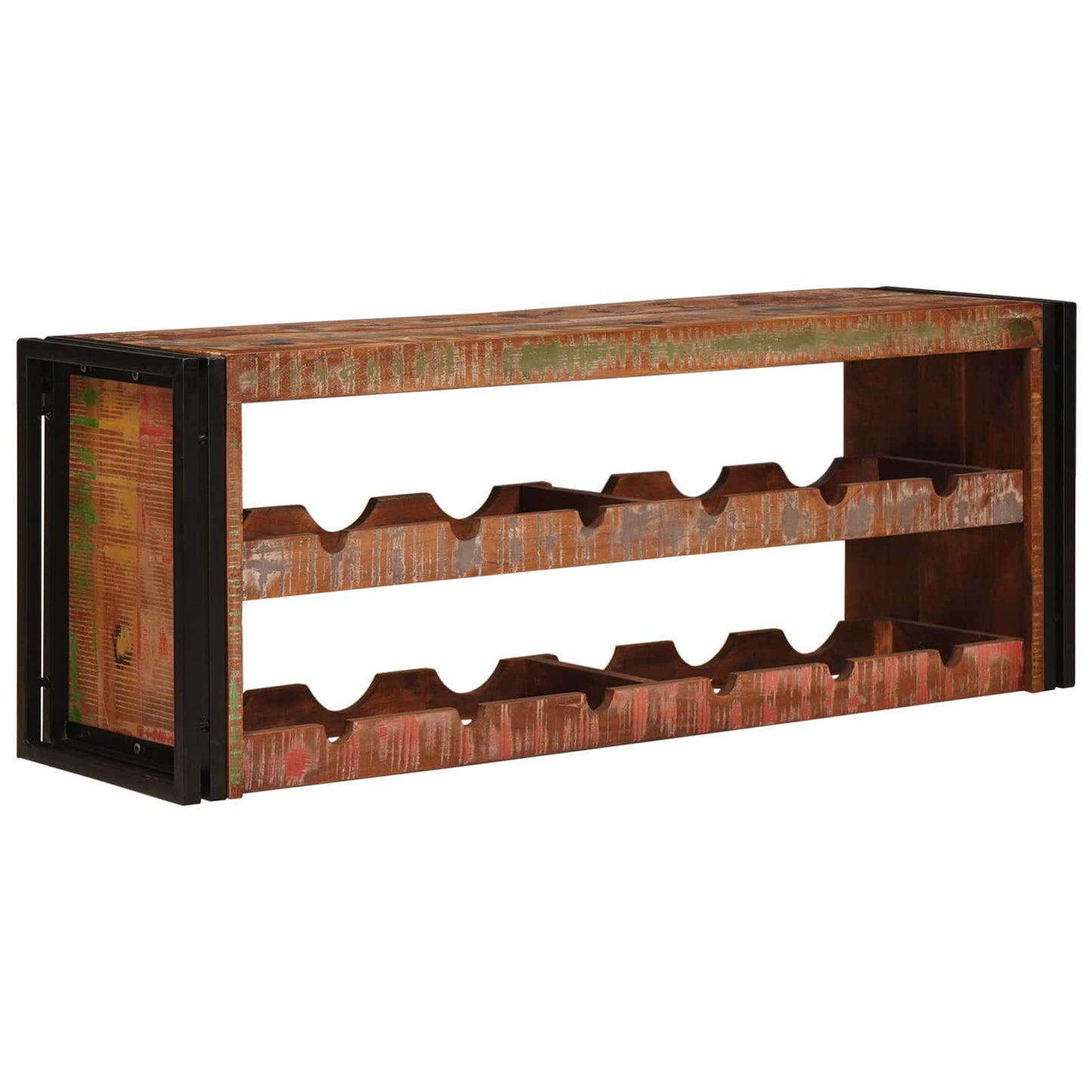 Wijnrek Bruin 100 x 45 x 33 cm Massief gerecycled hout