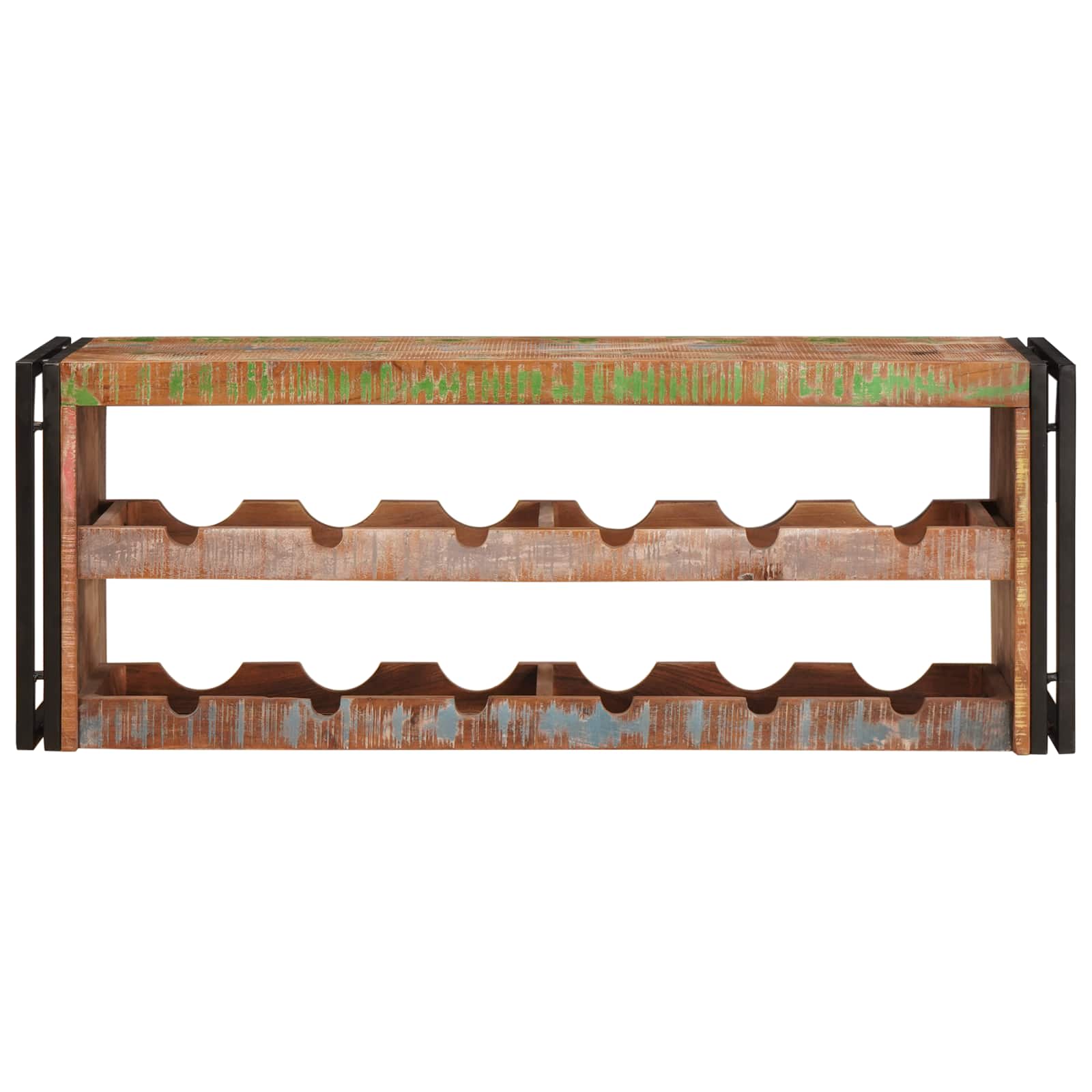 Wijnrek Bruin 100 x 45 x 33 cm Massief gerecycled hout