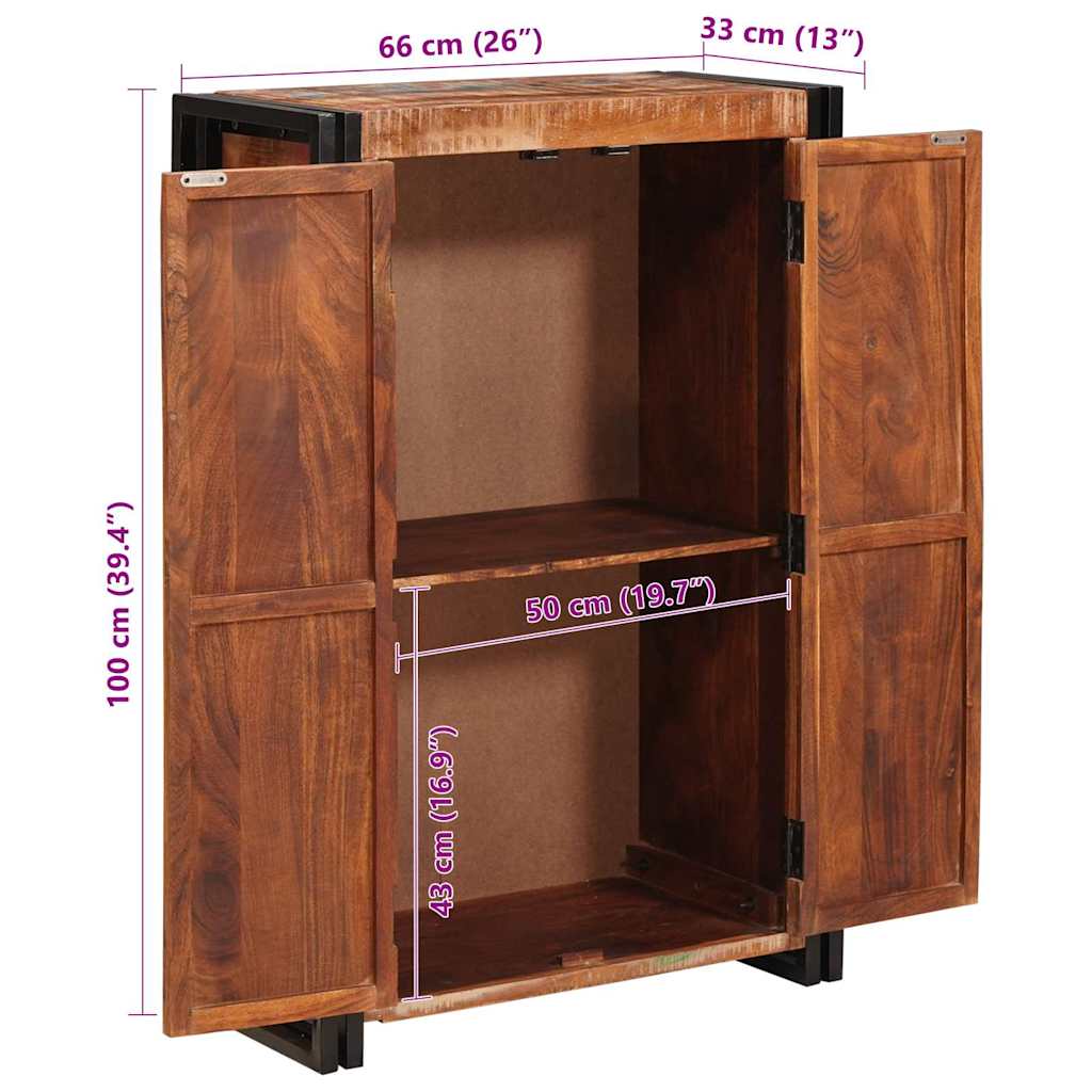 Highboard met Deuren Bruin Massief Gerecycled Hout en Metaal