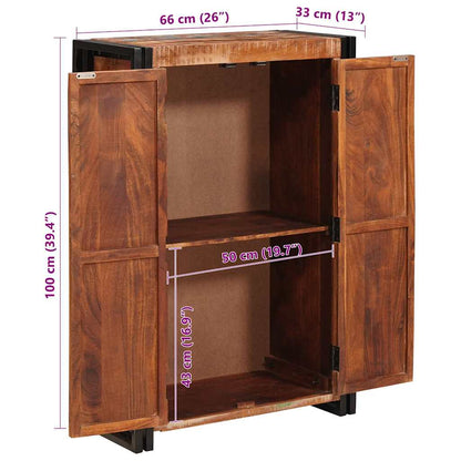 Highboard met Deuren Bruin Massief Gerecycled Hout en Metaal