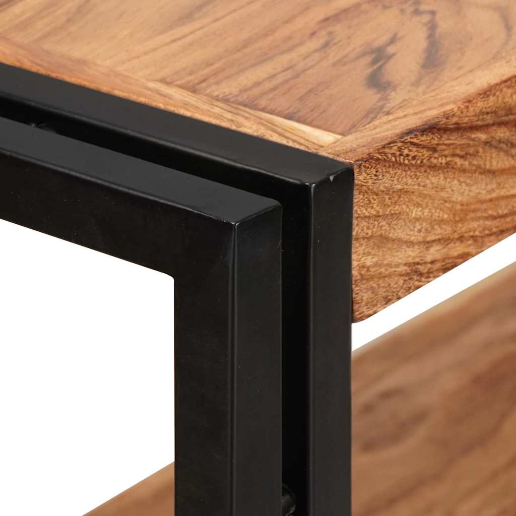 Boekenkast met Deuren Bruin Massief acaciahout en metaal