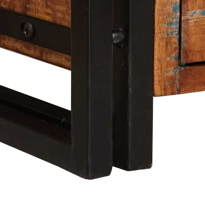 Boekenkast met Deuren Bruin Massief Gerecycled Hout en Metaal