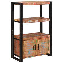 Boekenkast met Deuren Bruin Massief Gerecycled Hout en Metaal