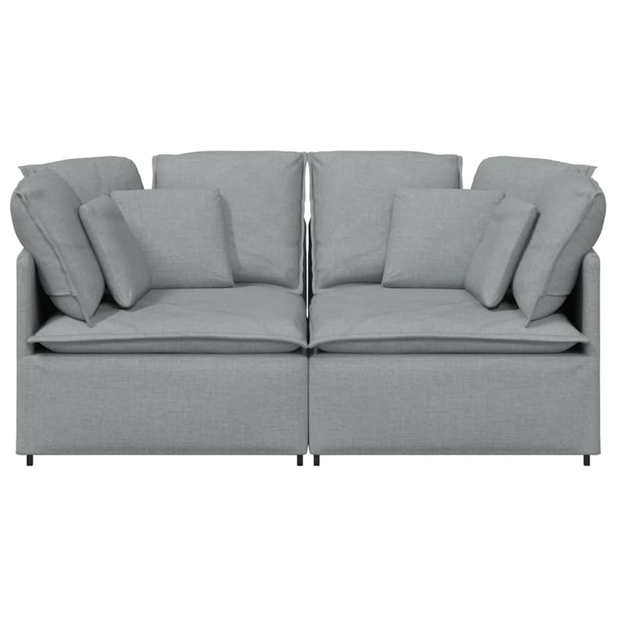 Modulaire Bank Met Kussens Stof Lichtgrijs