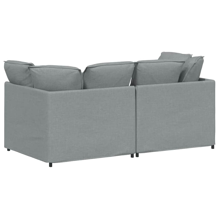 Modulaire Bank Met Kussens Stof Lichtgrijs