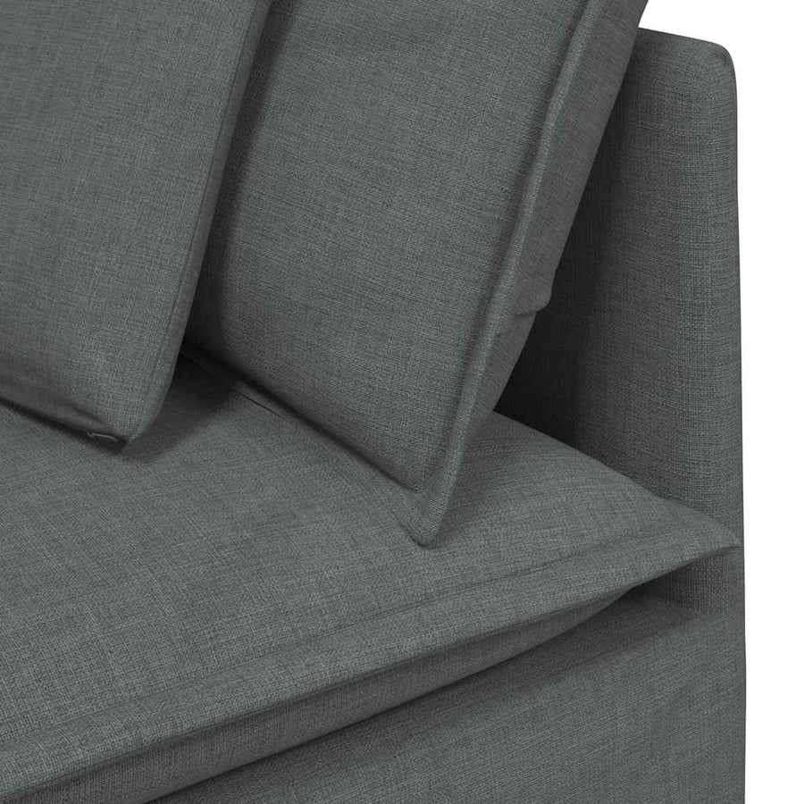 Modulaire bank met kussens stof donkergrijs