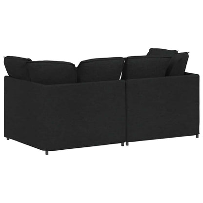 Modulaire Bank Met Kussens Stof Zwart