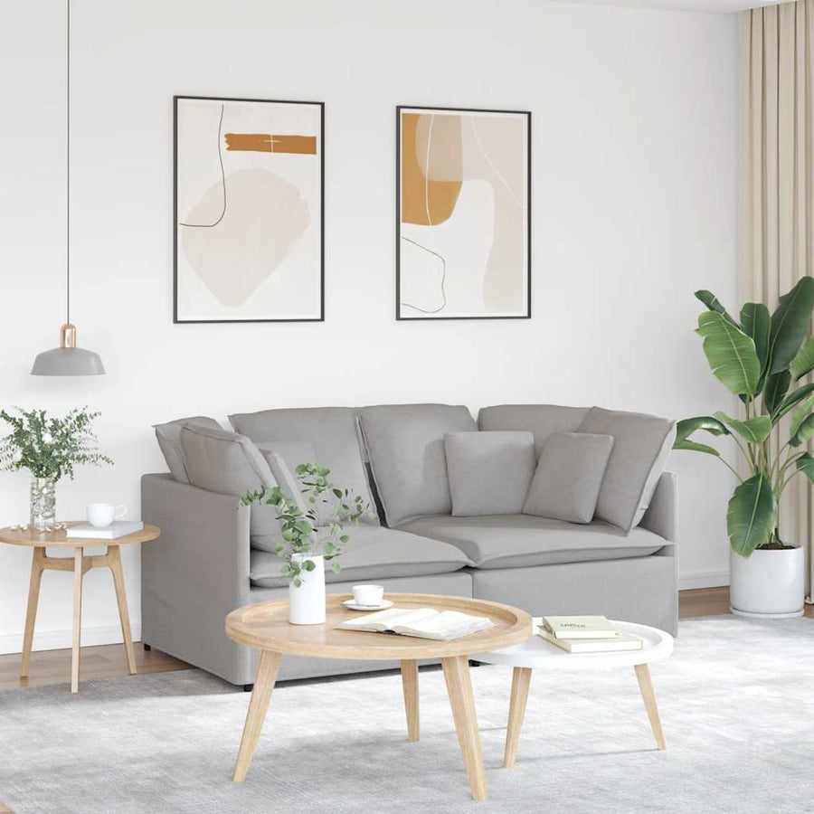 Modulaire Bank Met Kussens Stof Wolk Grijs Wolkengrijs