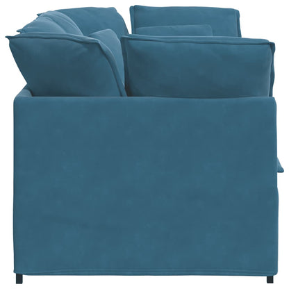 Modulaire Bank Met Kussens Fluweel Blauw