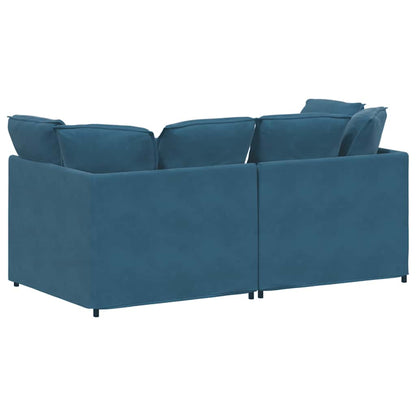 Modulaire Bank Met Kussens Fluweel Blauw