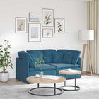 Modular Sofa With Cushions Velvet Blue