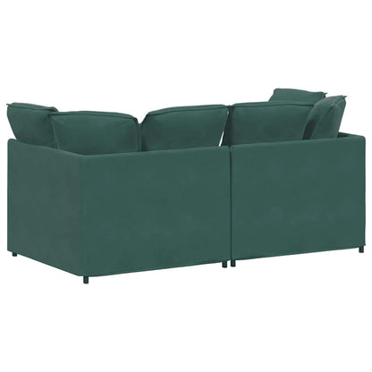 Modulaire Bank Met Kussens Fluweel Donkergroen