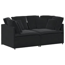 Modulaire Bank Met Kussens Fluweel Zwart