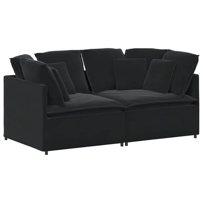 Modulaire Bank Met Kussens Fluweel Zwart
