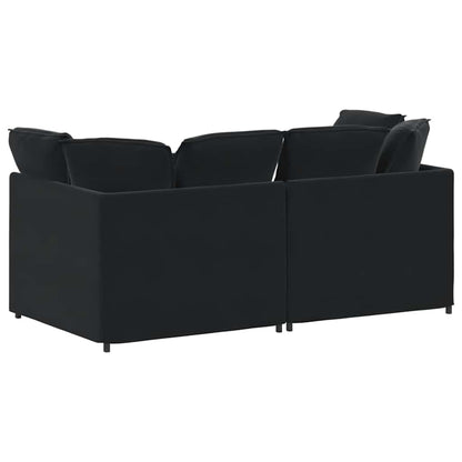 Modulaire Bank Met Kussens Fluweel Zwart