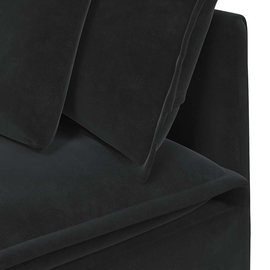 Modulaire Bank Met Kussens Fluweel Zwart